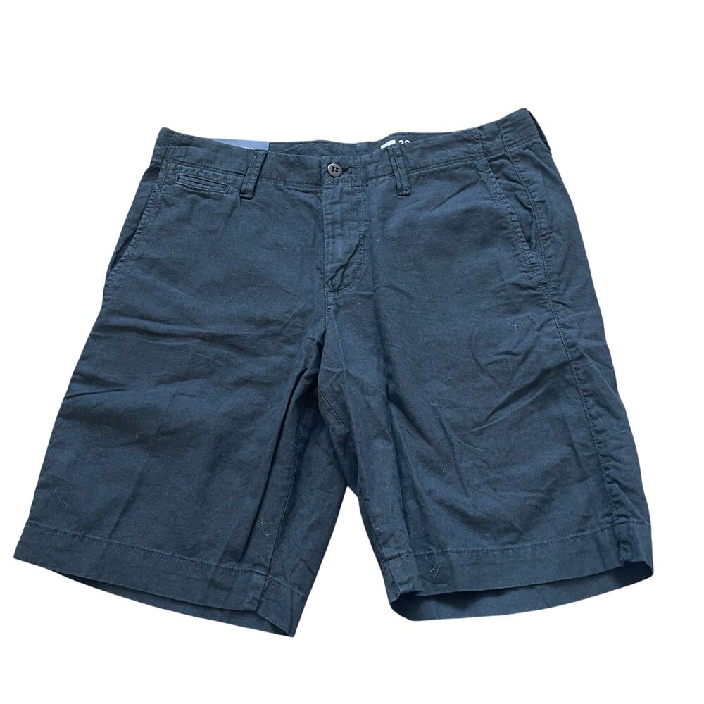 GAP Mens Chino Shorts Sz 32 Linen Navy Casual Golf Outdoors Classic Summer